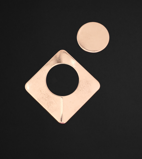 H0019 Circle Inside Square Cutout Shape Metal Blanks