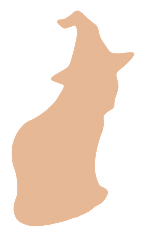 F6084 Cat with Witch Hat Metal Blank