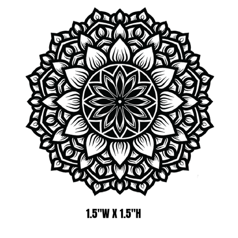 Beautiful Mandala Enamel Glass Decal - Black