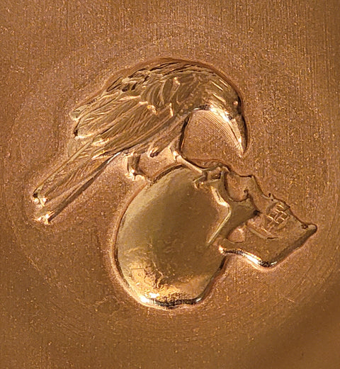IDSH0343 Skull With Raven Copper Impression Stamping