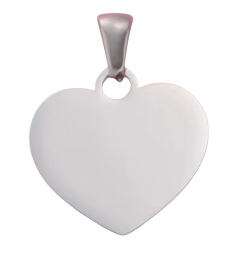 SSHEART22 Stainless Steel Heart Pendant Metal Blank