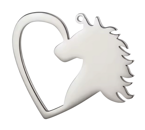 SSHRHO8 Stainless Steel Horse Heart Pendant Metal Blank