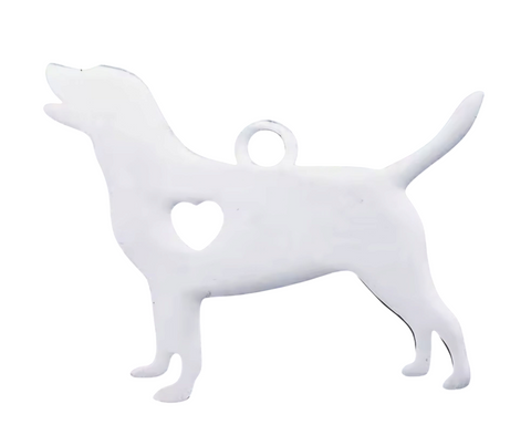 SSLABHE14 Stainless Steel Lab Dog with Heart Pendant Metal Blank