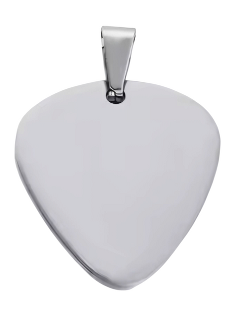 SSPICK23 Stainless Steel Guitar Pick Necklace Metal Blank