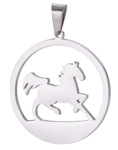SSROHO7 Stainless Steel Running Horse Pendant Metal Blank