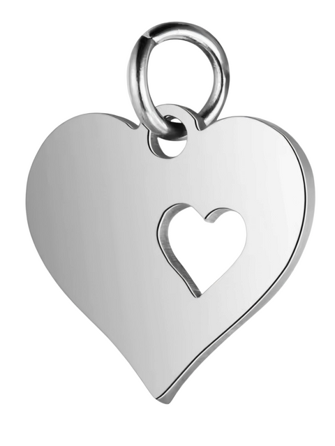 SSSMHEHE9 Stainless Steel Small Heart Pendant Metal Blank