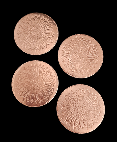 TMS-0003 Sunflower Circles Textured Metal Blanks