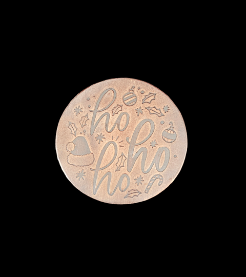 TMS-0011 Ho Ho Ho Textured Ornament Metal Blank