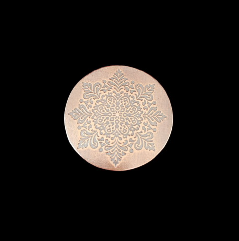TMS-0016 Elegant Snowflake Textured Ornament Metal Blank