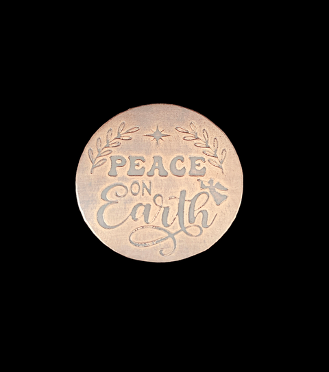 TMS-0017 Peace on Earth Textured Ornament Metal Blank