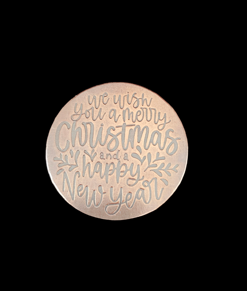 TMS-0021 We Wish You Textured Ornament Metal Blank