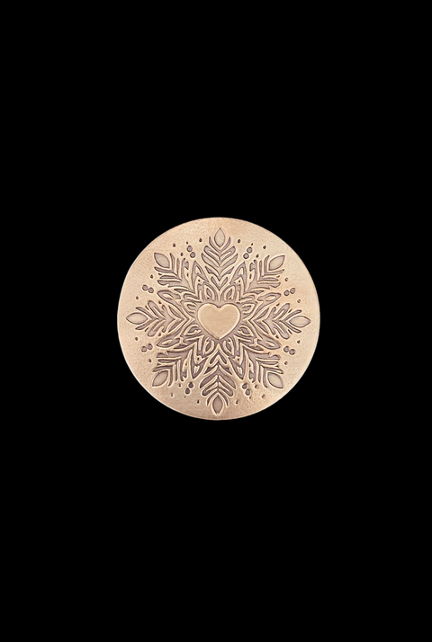 TMS-0026 Heart Snowflake Textured Ornament Metal Blank