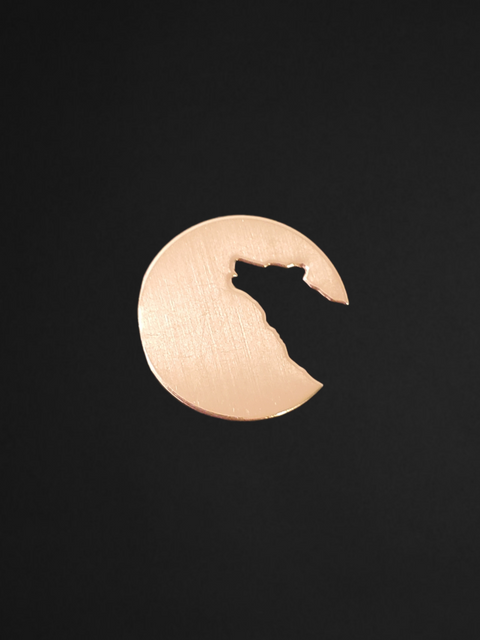 F0103 Wolf In Moon Metal Blank