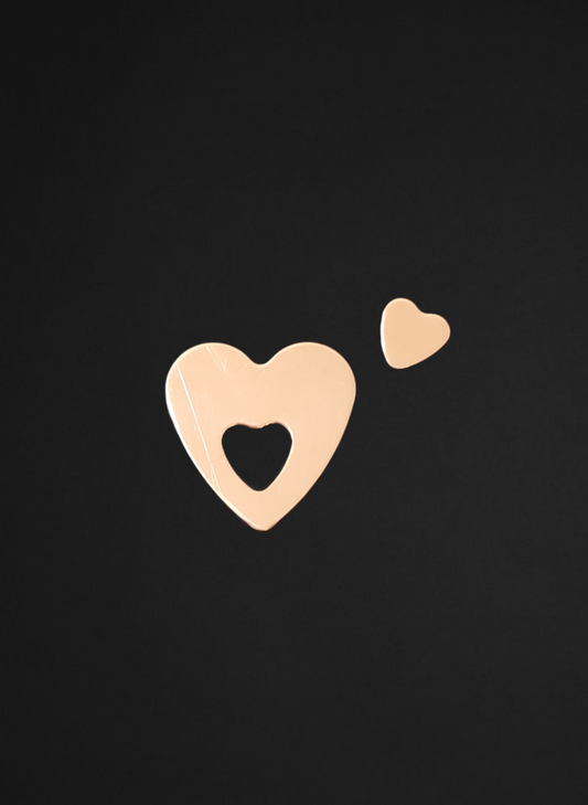 H0010 Heart Inside Heart Cutout Shape Metal Blanks