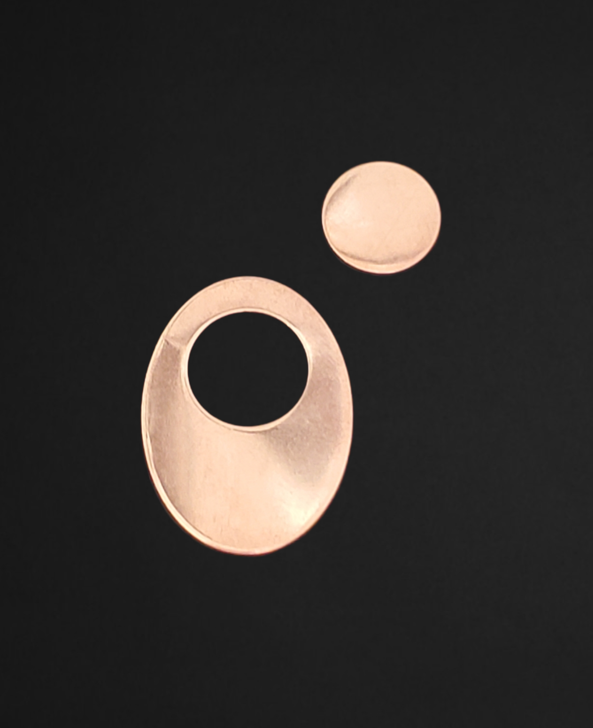 H0017 Circle Inside Oval Cutout Shape Metal Blanks