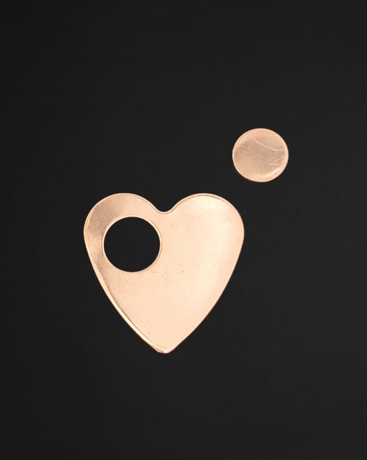 H0018 Circle Inside Heart Cutout Shape Metal Blanks