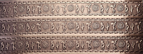TTS0433 Kokopelli Suns Textured Metal Sheet