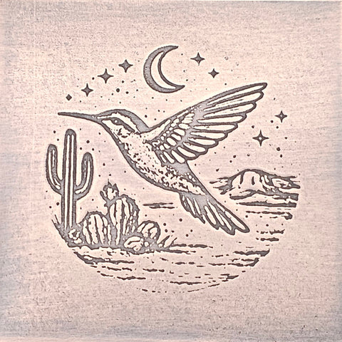 TTS6036 Desert Moon Hummingbird Tiny Textured Metal Sheet