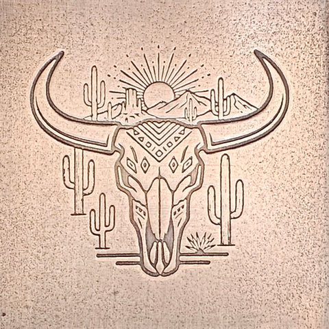TTS6068 Desert Sunrise Longhorn Tiny Textured Metal Sheet