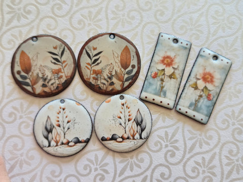 20681 Boho Flower Earring Circles – Enamel & Ceramic Decals