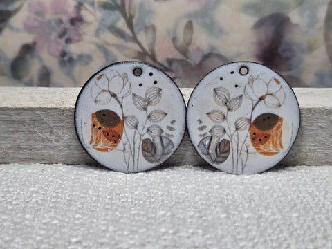 20681 Boho Flower Earring Circles – Enamel & Ceramic Decals