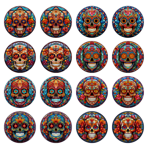 20801 Sugar Bloom Skulls – Waterslide Decal for Enamel, Glass & Ceramic