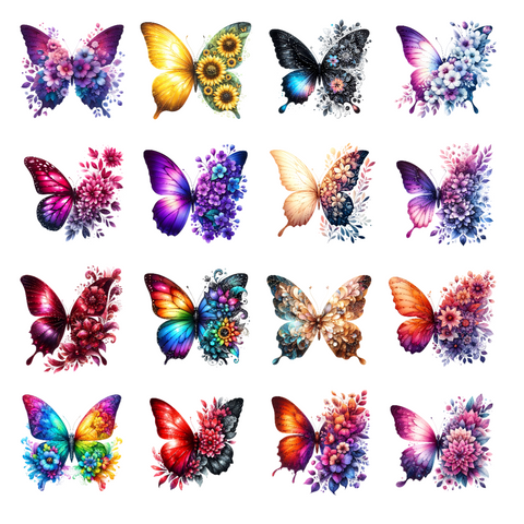 20806 Botanical Butterflies– Waterslide Decal for Enamel, Glass & Ceramic