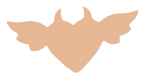 F6087 Heart with Wings and Horns Metal Blank