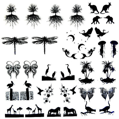 Earring Designs Enamel Glass Decal Sheet - Black