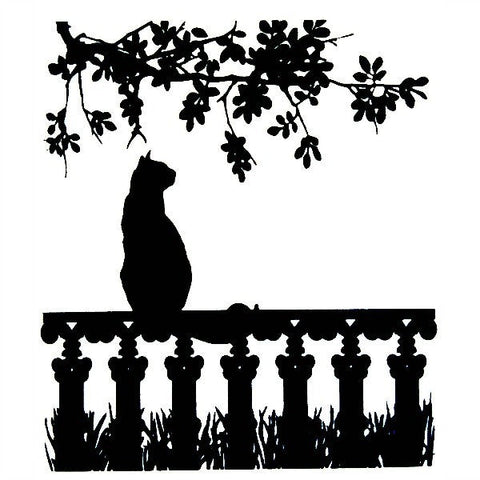 Window Cat Enamel Glass Decal - Black