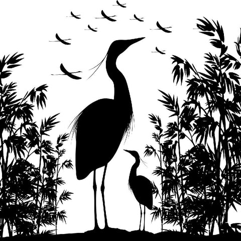 Heron's Glen Enamel Glass Decal - Black