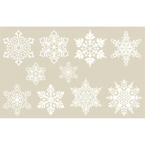 Snowflakes White Overglaze Ceramic Decals