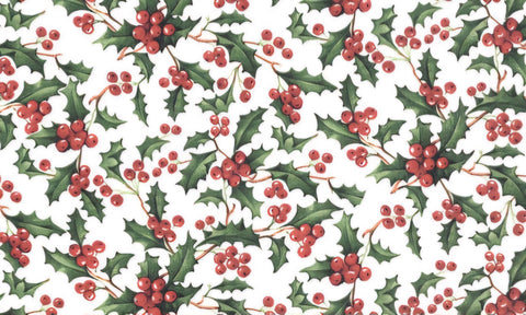 Allover Chintz Christmas Holly and Berry Ceramic Decal Sheet