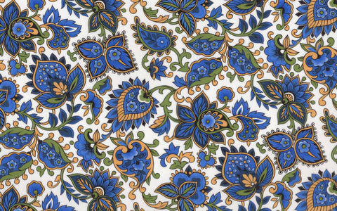 Allover Chintz Blue Paisley Ceramic Decal Sheet