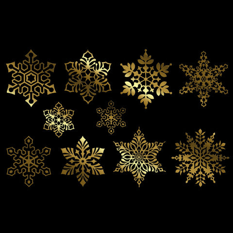 Snowflakes Gold Overglaze Ceramic Decals