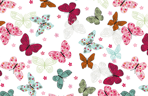 Allover Chintz Vibrant Butterfly Ceramic Decal Sheet