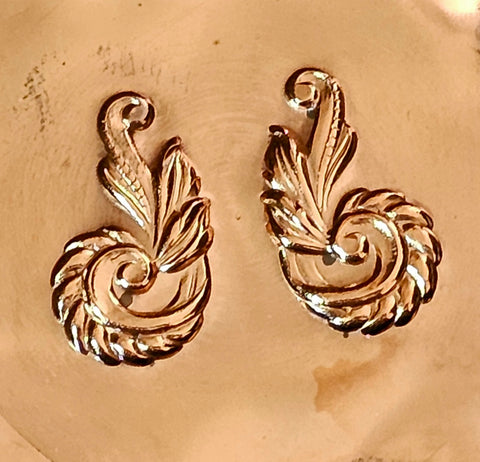 IDSH0803 Earring Swirls Copper Impression Stamping