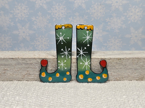 JE0442 Elf Boots Metal Earring Blanks