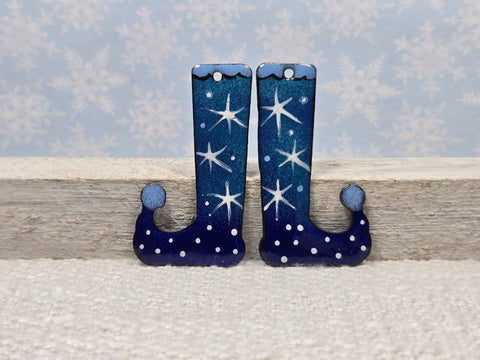 JE0442 Elf Boots Metal Earring Blanks