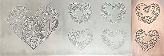 RMP0402 Flowered Hearts Rolling Mill Plate