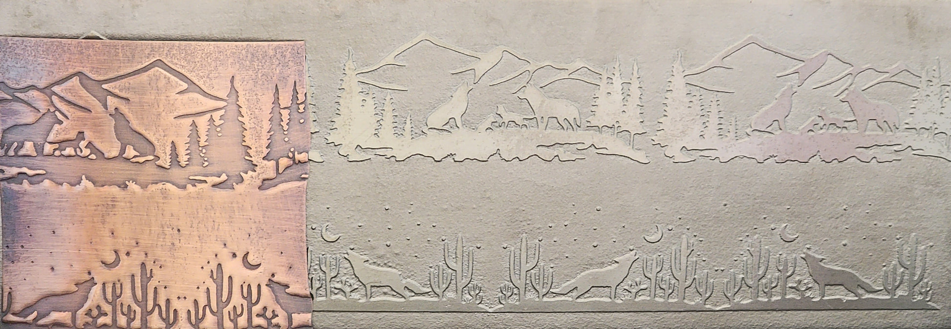 RMP0148 Wolf, Coyote Cuff Rolling Mill Plate Twisted Turtle Studio