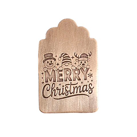 TMS-6536-2 Merry Christmas Textured Ornament Metal Blank