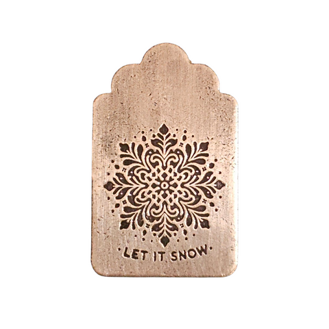 TMS-6536-7 Let It Snow Snowflake Textured Ornament Metal Blank