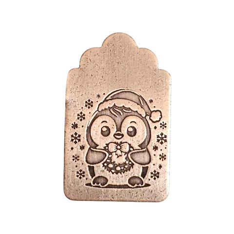 TMS-6536-9 Penguin Textured Ornament Metal Blank