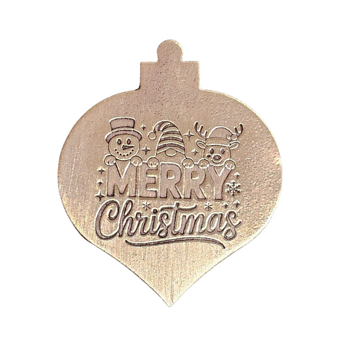 TMS-816-2 Merry Christmas Textured Ornament Metal Blank