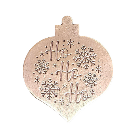 TMS-816-3 Ho Ho Ho Textured Ornament Metal Blank