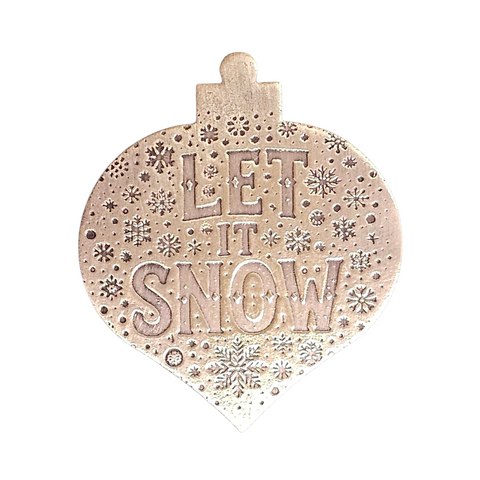TMS-816-4 Let It Snow Textured Ornament Metal Blank