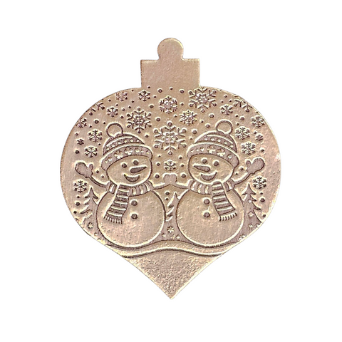 TMS-816-6 Snowmen Textured Ornament Metal Blank