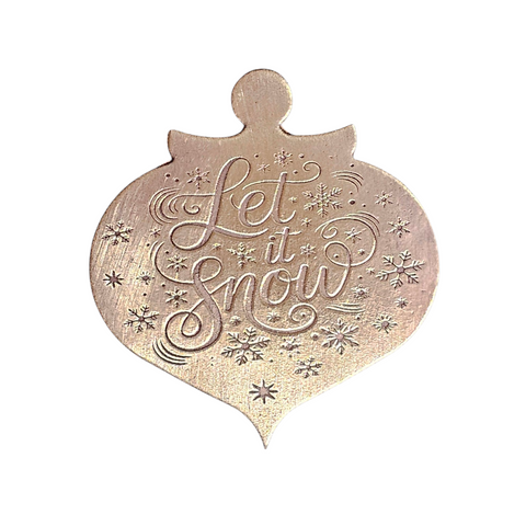 TMS-825-1 Let It Snow Textured Ornament Metal Blank