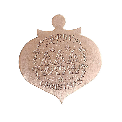 TMS-825-3 Three Elves Textured Ornament Metal Blank